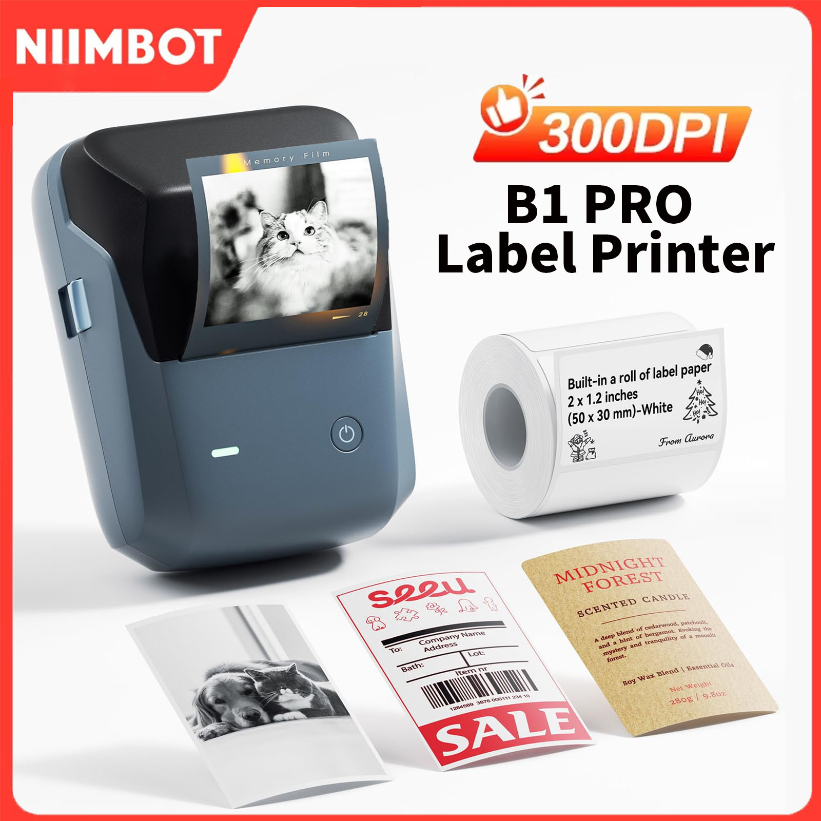 Commercial Printing Dpi - Imprimante d'étiquettes Niimbot B1/B1PRO, 200/300 DPI,
